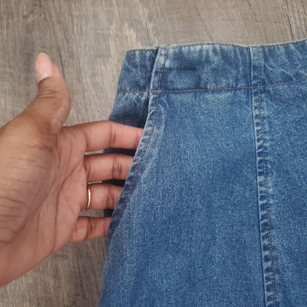 TY Wear Women's Denim Maxi Skirt Size 16W Blue Medium Wash A-Line Side Button - Picture 3 of 9